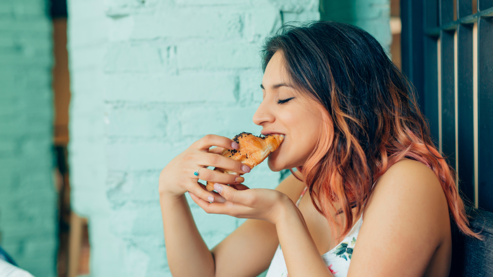 Woman enjoying food