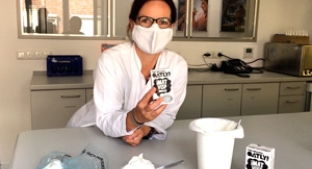 Oatly customer with plant-based product Oatly customer with plant-based product