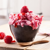  raspberries and ice cream